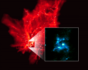 Published by Liu et al. 2015, ApJ, 804, 37. Credit: ALMA(ESO/NAOJ/NRAO), H. B. Liu, J. Dale.